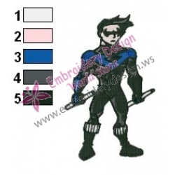 Nightwing Teen Titans Embroidery Design 02